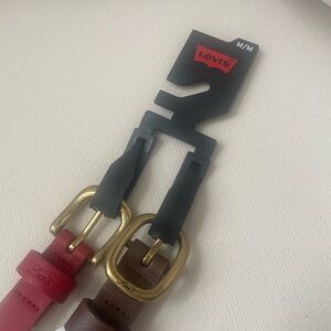 Levi's Women's Red and Brown Belt Duo